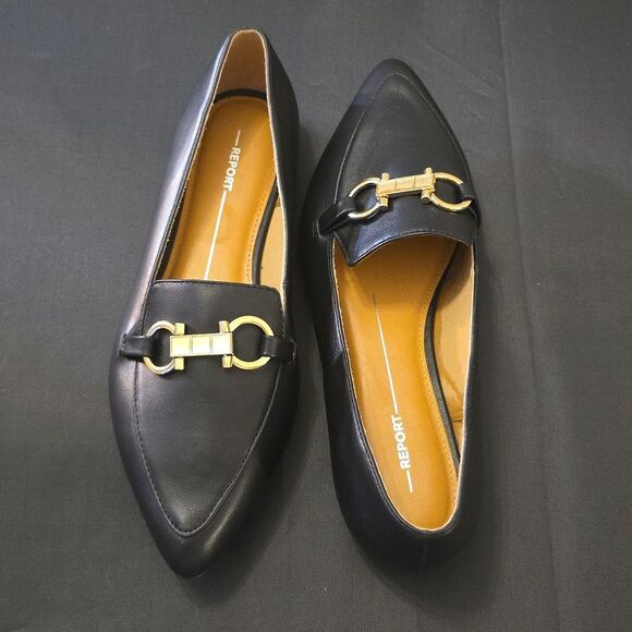BRAND NEW REPORT RAYDER LOAFERS WITH GOLD DETAIL DESIGN FLAT - Picture 4 of 16